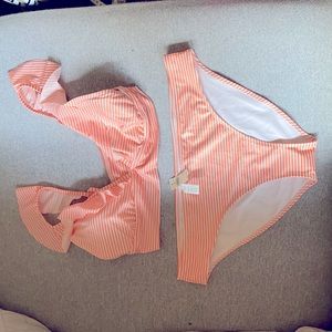American eagle bikini - NWT - XL orange and white striped creamsicle
